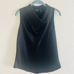 Theory Black Draped neck top